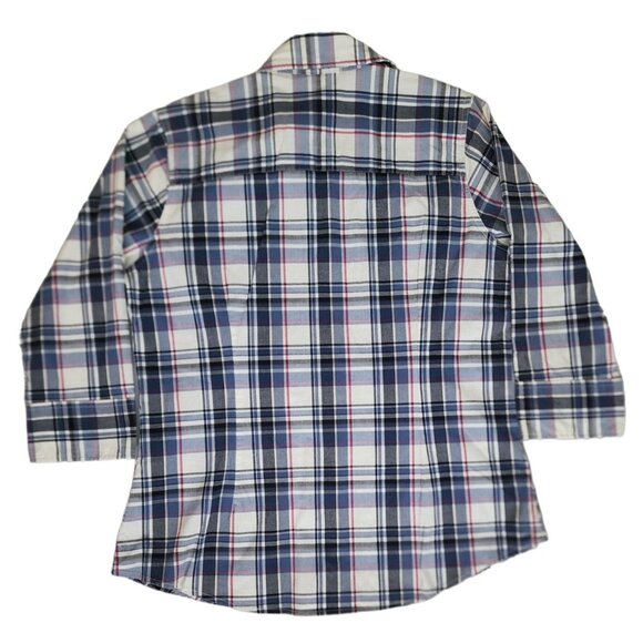 Carhartt Women's Blue/Pink Plaid Button Up 3/4 Sleeve Work Shirt Size XL (16/18) - Picture 3 of 11